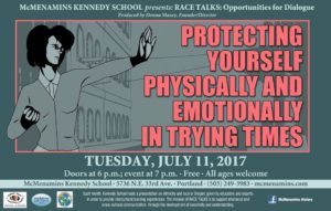 poster for Race Talks - ?Protecting Yourself Physically and Emotionally in Trying Times